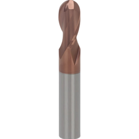 Tungsten Carbide 55-degree 2-flute Ball Nose End Mill