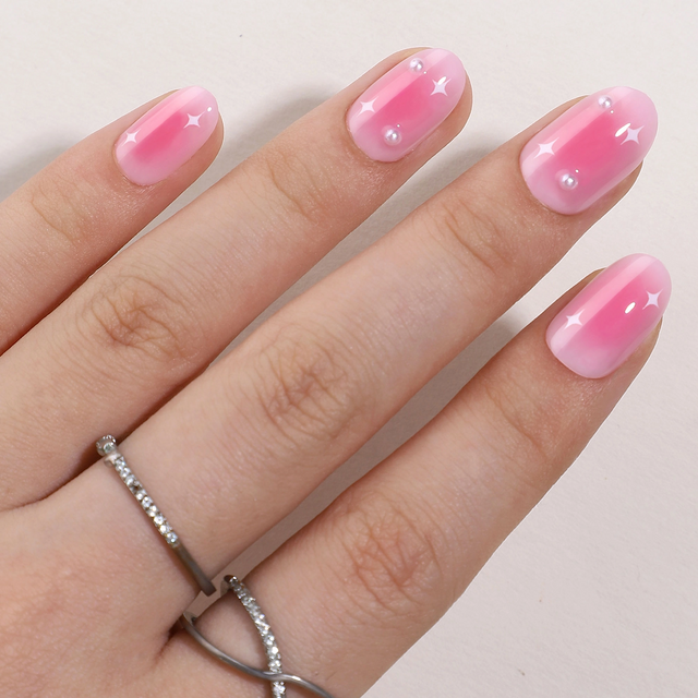  Wholesale Short Oval Valentine's Jewelry Fashion Stick On Nails 