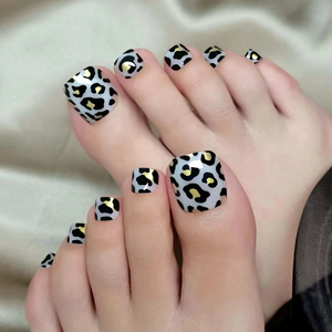 Wild Leopard Pattern Design Custom Press On Toe Nails Manufacturer 