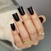  Unique Duck Nails Matte Black French Nails Tips False Nails Manufacturer 