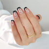  Summer Wholesale Medium Long Square Black French Press On Nails 
