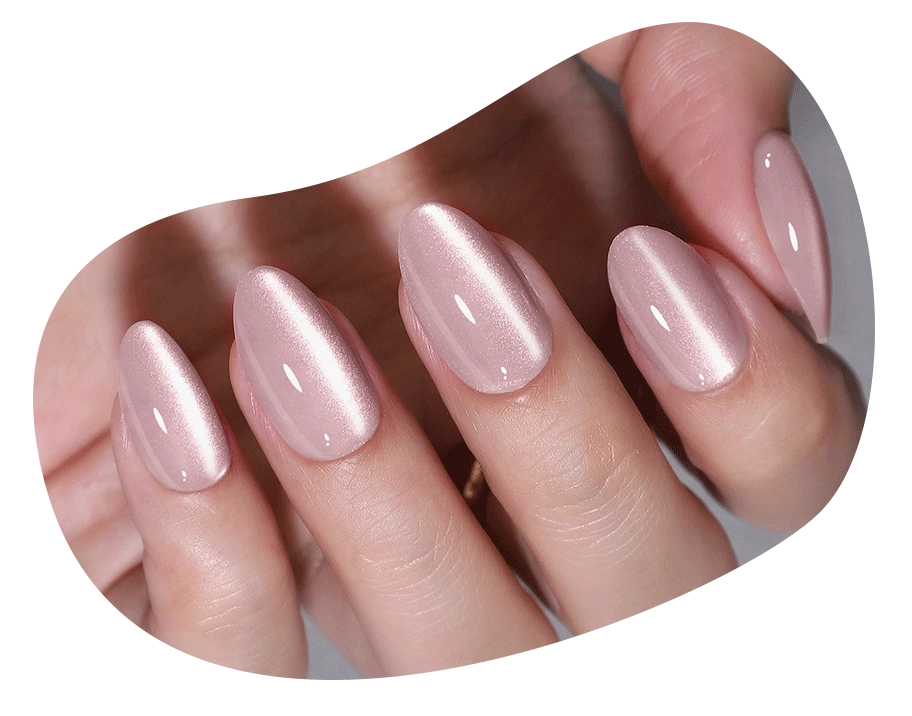 hot pink oval nails