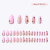 Elegant Pink Checkered & Cherry Soft Gel Nail Extensions Press On Nails Factory