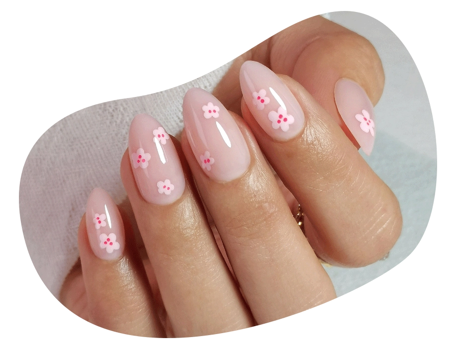 flower press on nails
