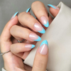  3D Soft Gel Blue French Nails Tips False Nails Suppliers 