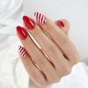  Custom Christmas Candy Cane Design Private Label Press On Nails Art Tips 