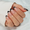 YoungMei OEM/Wholesale Soft Gel Nail Tips – 32PCS Classic Black French Press On Nails 