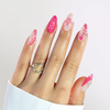  Summer Wholesale 3D Printing Red Rose Rhinestones Private Label Press On Nails Art Tips 
