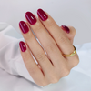  OEM ODM Wine Soild Color Short Oval Shape Private Label Soft Gel Artificial Fingernails