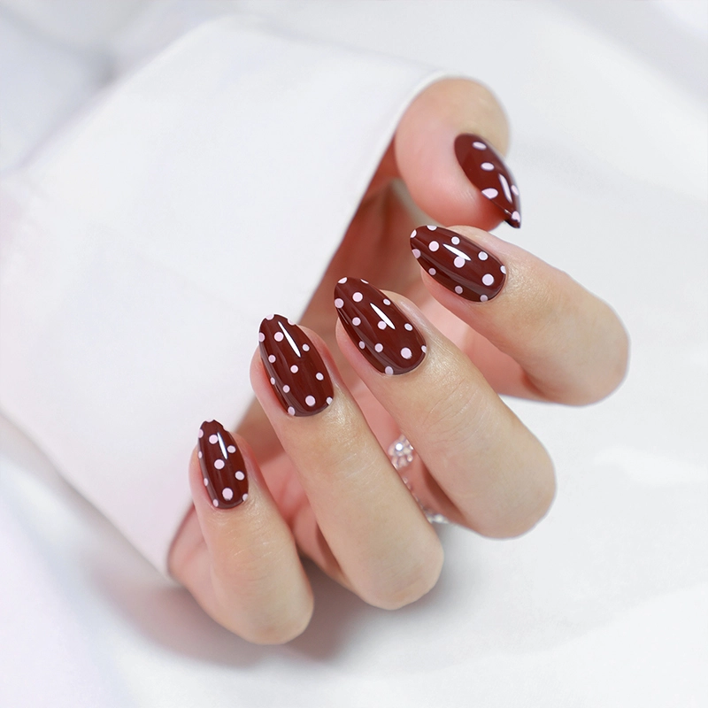  Custom Christmas Polka Dots Design Luxury Nails Press On Suppliers 