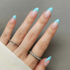  3D Soft Gel Blue French Nails Tips False Nails Suppliers 