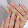  Spring Summer Design Private Label Custom Oval Colorful French Design Press On Nails 