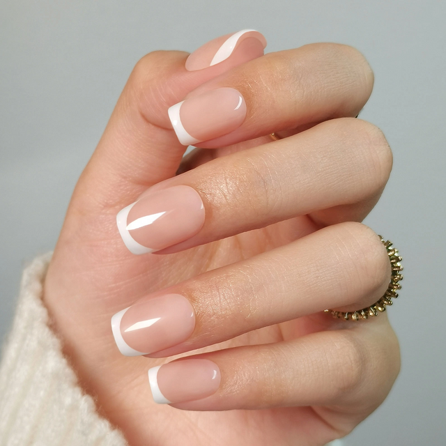  Classical Private Label Custom Square French Design Press On Nails 