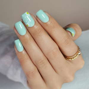  Wholesale Summer Short Square Mint Green Color Press On Nails Suppliers 