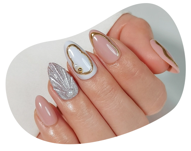 glod luxury false nails