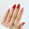  Custom Christmas Candy Cane Design Private Label Press On Nails Art Tips 