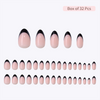 YoungMei OEM/Wholesale Soft Gel Nail Tips – 32PCS Classic Black French Press On Nails 