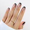  Summer Wholesale Medium Long Square Black French Press On Nails 