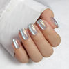  Wholesale OEM ODM Beauty Sliver Chrome Private Label Custom Press On Nails Manufacturer 