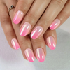  Wholesale Pink Ombre Design Custom Chrome Artificial Fingernails