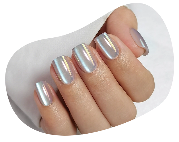sliver white press on nails
