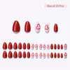  Valentine's Soft Gel French Tip Press on Nails with Glue Wholesale Fake Nails 