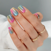  Custom Wholesale Gradient Cat Eye Soft Gel Wearable Fake Nails