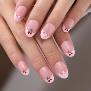  Fashion Jewelry Pink French Nails Art Tip Handmade Gel Press On Nails Suppliers 