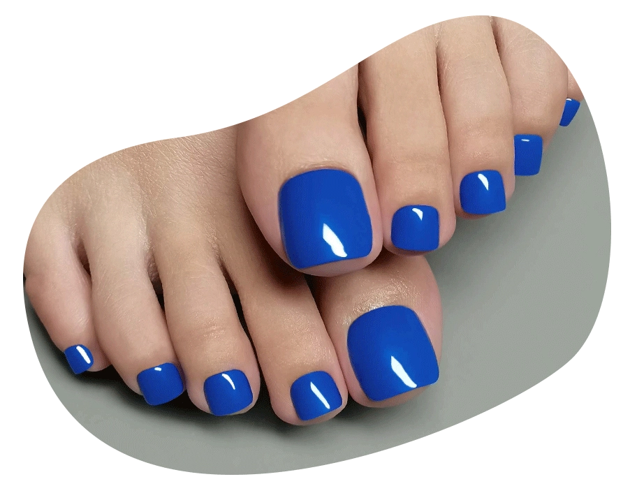 gluing press on toe nails