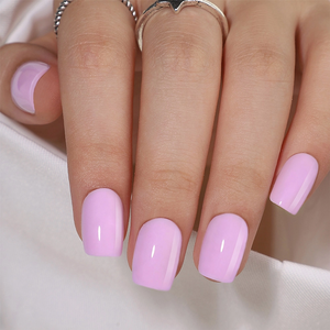  Elegrance Soft Gel Custom Solid Taro Purple Color Press on Nail 