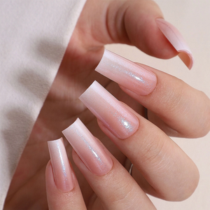  Personalize Ombre Glitter Style Long Coffin Press On Nails Factory